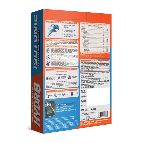 MUSCLEBLAZE FUEL ONE SPORTS HYDR8 ISOTONIC, 1KG