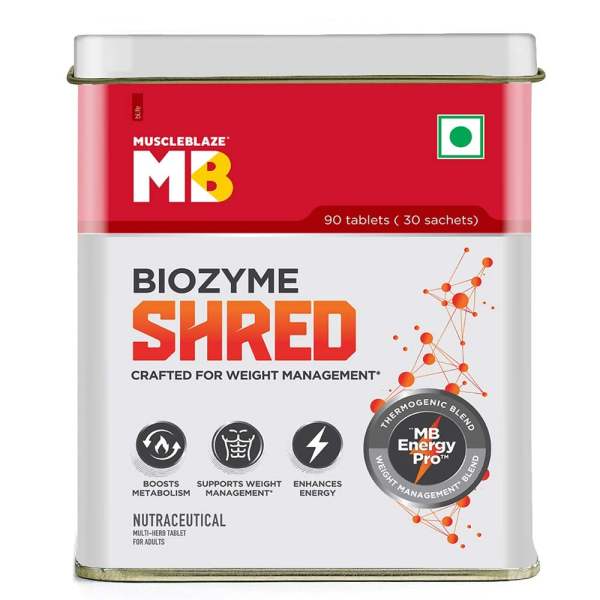 MUSCLEBLAZE BIOZYME SHRED, 90 TABLETS