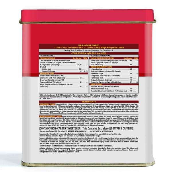 MUSCLEBLAZE BIOZYME SHRED, 90 TABLETS