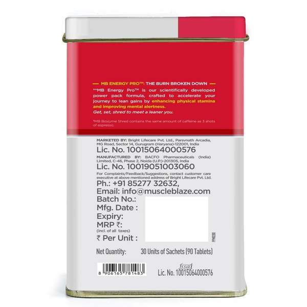 MUSCLEBLAZE BIOZYME SHRED, 90 TABLETS