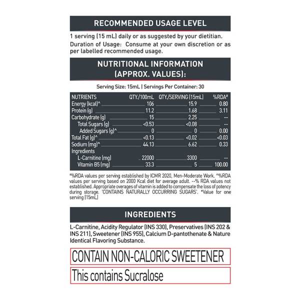 MUSCLEBLAZE LIQUID CARNITINE PRO, 450ML