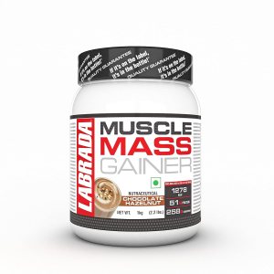 81oYaQdNp8S._SL1500_ Labrada Muscle Mass Gainer Powder (Post-Workout, 1278 kcal, 51g Protein, 258g Carbs, 1g Creatine, 500mg L-Glutamine) - 2.2 lbs (Pack of 1kg) (Chocolate Hazelnut)