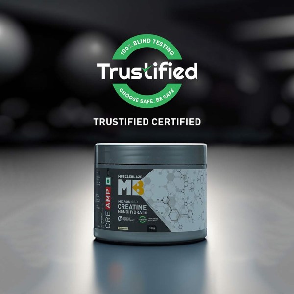 MuscleBlaze Creatine Monohydrate CreAMP, 100 g (0.22 lb)