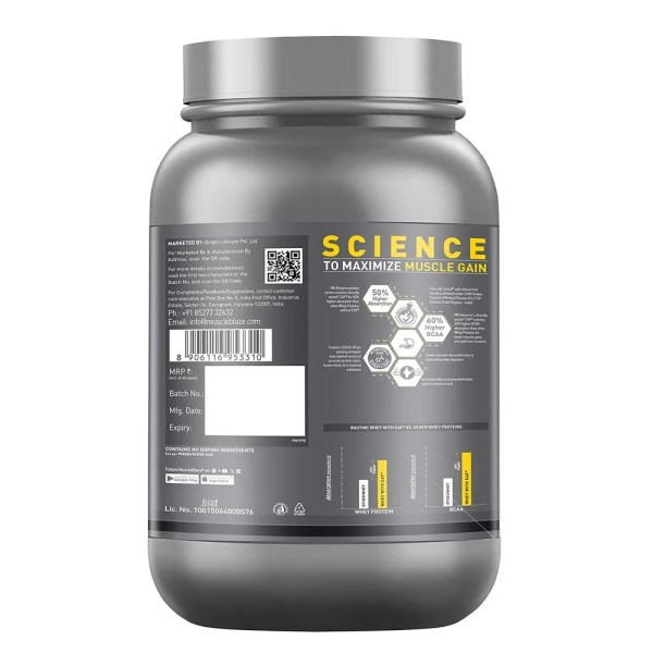 MuscleBlaze Biozyme Performance Whey, 1 kg (2.2 lb), Rich Chocolate