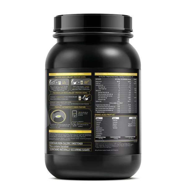 mb gold 4 MuscleBlaze Whey Gold 100% Whey Protein Isolate, 1 kg (2.2 lb), Rich Milk Chocolate