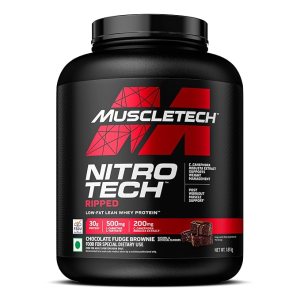 MuscleTech Nitrotech Ripped 1.81Kg | 43 Serving | 30g Protein | Choclate Fudge Brownie Flavour | Weight Management | Muscle Support